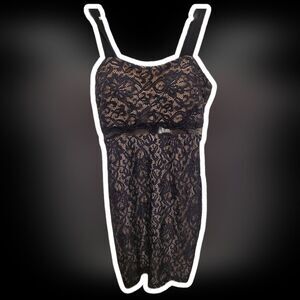 NWT Sequin Hearts Black Lace Dress Sz 7